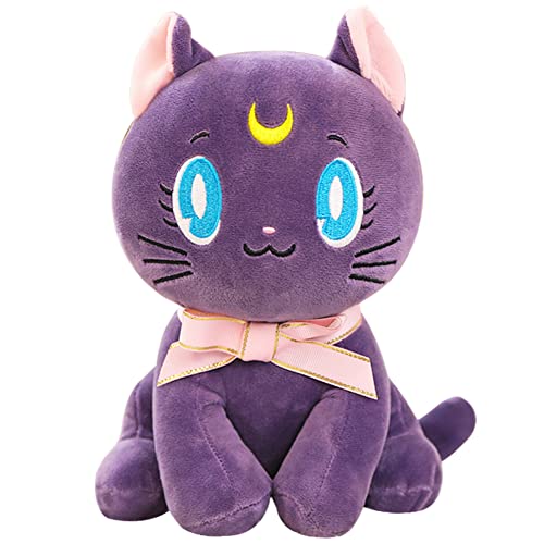 CBOSNF Plüsch Sailor Moon Katze Sailor Moon Plüschtier 25cm, Kuscheltier Puppe Sailor Moon Soft Plüschtier Kuscheltier,Cartoon Luna Katze Geburtstag für Kinder Mädchen Jungen von CBOSNF