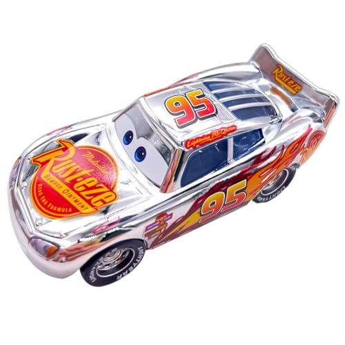 CBOSNF Spielzeugauto Mc-Queen Modellauto Racing Modell Spielzeug Geburtstagsspielzeuge Metall Legierung Modell Auto Geburtstag Geschenk Spielzeug für Kinder Junge(Silbrig) von CBOSNF