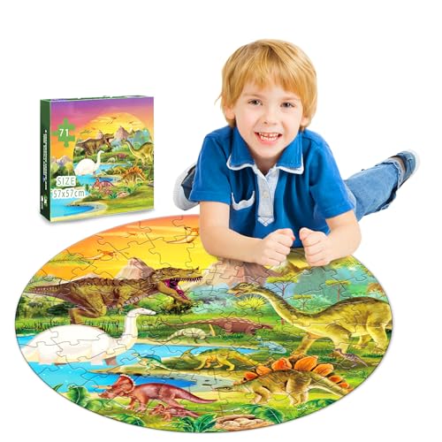 Dinosaurier Junge Runde Puzzle, Papier Kinder Spielzeug Puzzle Spielzeug Stress Relief Puzzle von CC HOME