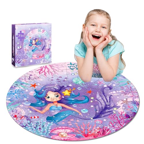 Meerjungfrau Runde Puzzle, Papier Kinder Spielzeug Puzzle Spielzeug Stress Relief Puzzle von CC HOME