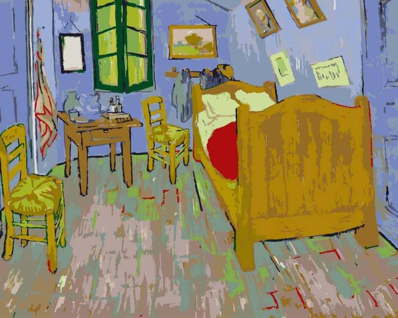 Malen nach Zahlen - Schlafzimmer in Arles - Vincent van Gogh, ohne Rahmen von CC0