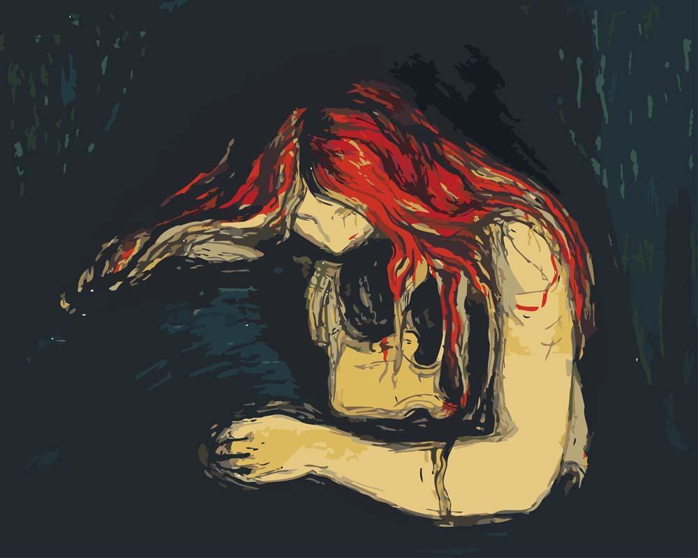 Malen nach Zahlen - Vampire II - Edvard Munch, ohne Rahmen von CC0