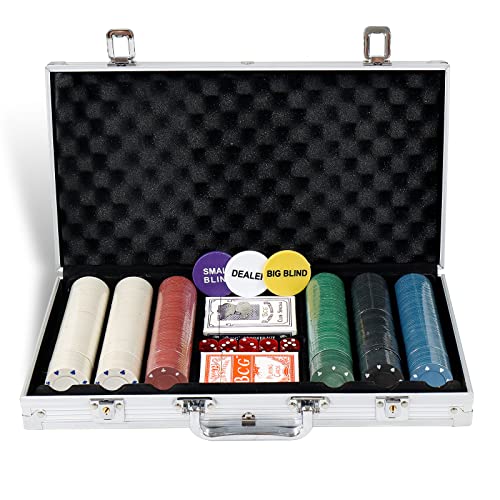CCLIFE 360 PCS Pokerset Profi Pokerspiel inkl. Pokerkoffer Pokerdecks Dealer Button Poker Set Pokerchips Tischauflage Spielmatte CCLIFE 360 PCS Pokerset Profi Pokerspiel inkl. Pokerkoffer Pokerdecks Dealer Button Poker Set Pokerchips Tischauflage Spielmatte von CCLIFE