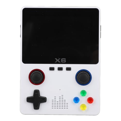 CCYLEZ HD-Handheld-Spielekonsole, Handheld-Retro-Spielekonsole, rutschfest, Staubdicht, mit Kleiner 32G-Speicherkarte für Spiele (White) von CCYLEZ