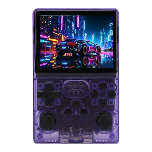 CCYLEZ Handheld-Spielekonsole, Retro-Spielekonsole, 3,5-mm-Kopfhöreranschluss, Unterstützt OTG-Funktion für Tägliche Unterhaltung (Transparentes Lila) von CCYLEZ