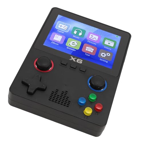 Tragbarer Game-Player, ABS-Handheld-Retro-Spielekonsole 3,5-Zoll-IPS-Bildschirm mit 32G-Speicherkarte für den Innenbereich (Black) von CCYLEZ