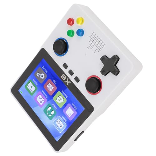 Tragbarer Game-Player, ABS-Handheld-Retro-Spielekonsole 3,5-Zoll-IPS-Bildschirm mit 32G-Speicherkarte für den Innenbereich (White) von CCYLEZ