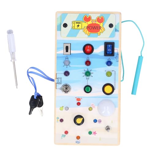CDQL Lichtschalter-Brettspiel – Montessori-Lichtschalter-Spielzeug mit LED-Lichtern – Sensorisches Holzbrett für Babys – Magnetisches Labyrinth, Pädagogisches Sensorisches Spielzeug von CDQL