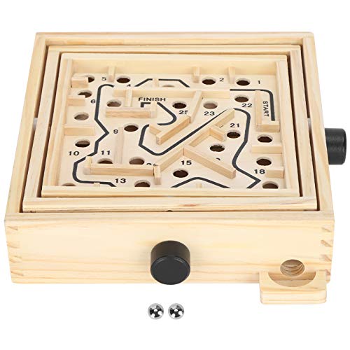 Holzlabyrinth-Spiel, Holzlabyrinth-Brettspiel, Labyrinthbrett-Trackball-Puzzlespiel, Denksport-Puzzle-Logikspiel, für Kinder, Erwachsene, Jugendliche, Jungen und Mädchen von CDQL