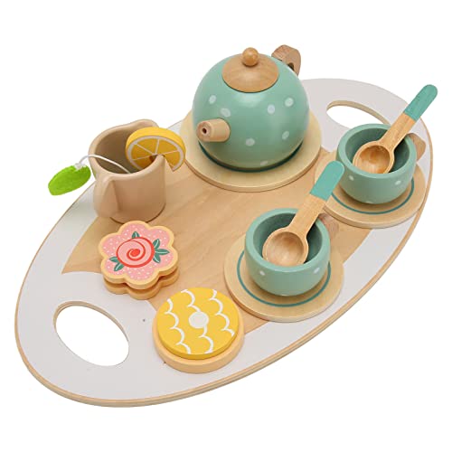 Pretend Play Desserts Spielzeug, Pretend Play Tea Party Set, Pretend Play Princess Tea Party Set, Play Food Accessories, Miniküche für Kinder, Wooden Kitchen Play Food von CDQL