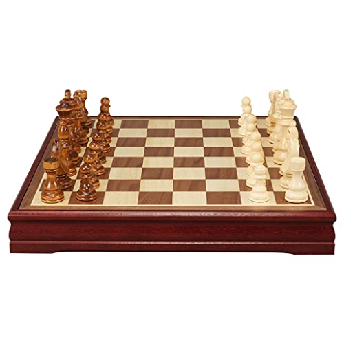 Schach 11,8 Zoll Schachset Holz Schachbrett Handgemachtes Schachspiel Set mit Holzstücken & Aufbewahrungsbox für Familienfeier Anfänger Erwachsene Schachbrett-Set Spiel von CEDLSF