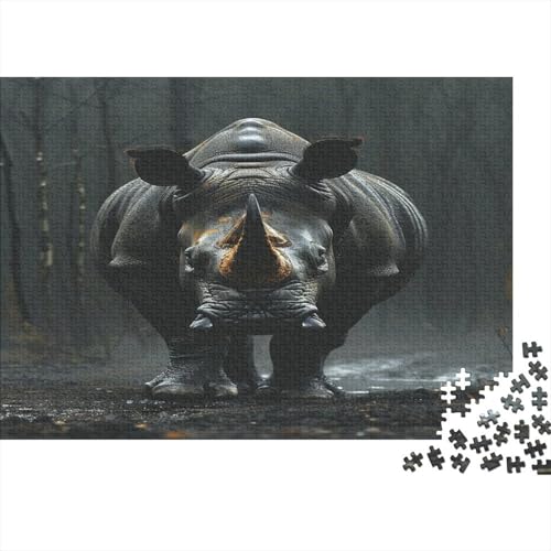 Rhinoceros Puzzle 1000 Teile Puzzle Für Erwachsene Und Kinder Ab 14 Jahren,Puzzlespiel Erwachsenen Puzzlespiel Puzzel 1000pcs (75x50cm) von CEJORUVAX