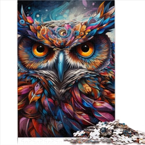 Erwachsene und Kinder Puzzle Fantasy Art Eule Erwachsenenpuzzle 1000 Holzpuzzle 1000 Teile (75x50cm) von CELFER