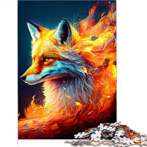Fantasy Fox Puzzle für Erwachsene 1000 Teile Erwachsene Puzzles Holzpuzzles für Erwachsene Künstlersammlung, Fine Art 1000 Teile (75x50cm) von CELFER