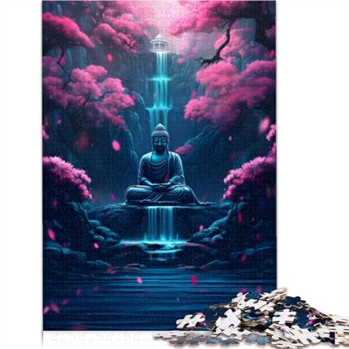 Puzzle für Erwachsene und japanischer Buddha-Wasserfall, 1000 Teile, Erwachsenenpuzzle, Holzpuzzle für Erwachsene, Puzzle für Erwachsene und 1000 Teile (75x50cm) von CELFER