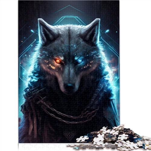 Puzzles für Erwachsene, 1000-teiliges Puzzle, Wolf Cyber für Erwachsene, Puzzle-Geschenke, Holzpuzzle, Geschenke für Freunde und Familie, 1000 Teile (75x50cm) von CELFER