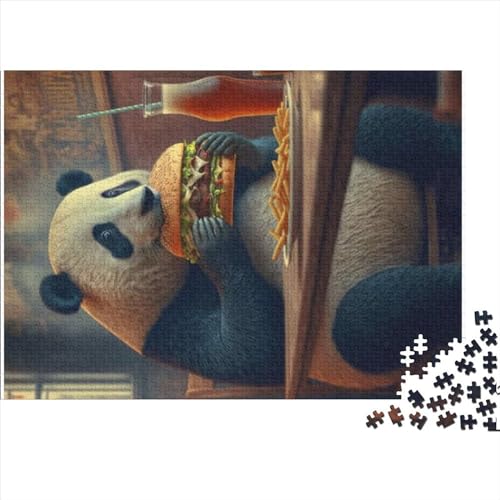 Puzzles für Erwachsene 1000 Puzzle Spielzeuge hungriger Panda lustige Puzzles für Erwachsene Holzpuzzle Heimdekoration Puzzles 1000 Stück (75 x 50 cm) von CELFER