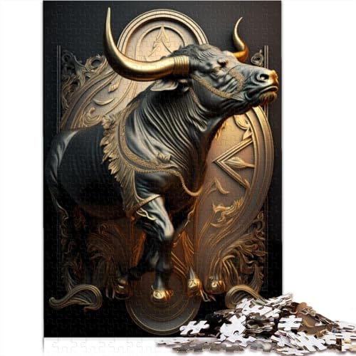 Puzzles für Erwachsene 1000 Puzzlespielzeuge Bär Golden Art Deco für Erwachsene Puzzle Holzpuzzle Heimdekoration Puzzles 1000 Stück (75x50cm) von CELFER