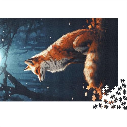 Puzzles für Erwachsene 1000 Puzzlespielzeuge Fuchs im Wald Erwachsenenpuzzle Holzpuzzles für Erwachsene einzigartige Heimdekoration und Geschenke 1000 Stück (75 x 50 cm) von CELFER