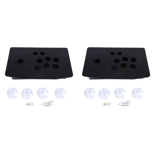 CENMEN 2X DIY Arcade Joystick Acryl Panel GehäUse Arcade Game Kit Robuste Konstruktion Schwarz von CENMEN