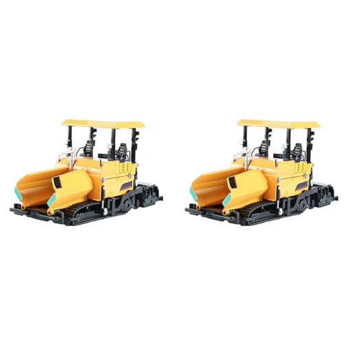 CENMEN 2X Legierung Diecast Paver Maschine Pflasterung Asphalt Highway Construction Truck 1:40 Engineering Fahrzeug Modell Dekoration Kinder Spielzeug, Gelb von CENMEN