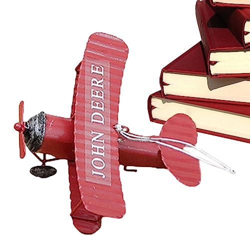 CENMOO Flugzeug-Ornament, Retro-Anhänger, Doppeldecker, Eisen-Flugzeuge, Schmiedeeisen, 10 x 9 x 5 cm, dekorative Flugzeuge aus Eisen für Schreibtische, Geschäfte von CENMOO