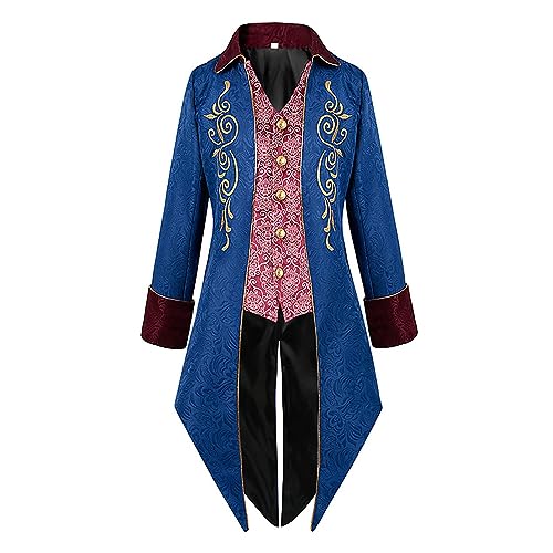 CENMOO Frac Gothic Herren | Vintage Steampunk Jacke mit Halloween-Thema | Mittelalter Kostüm für Herren für Halloween Mottoparty und Cosplay Renaissance Kostüm Herren Kostüm von CENMOO