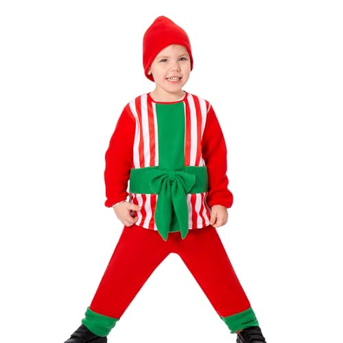 CENRF Geschenkbox verkleiden - Weihnachtskostüm für Jungen und Mädchen mit Schleife und Hut - Kinderkostümzubehör für Rollenspiele, Familientreffen, Weihnachtsfeier, Fotografie von CENRF