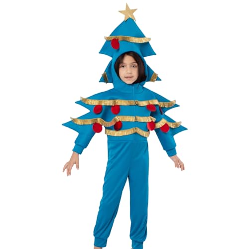 CENRF Weihnachtsbaum-Outfit für Kinder,Weihnachtsbaumkostü - Weihnachtskostüme, Festivalkleidung für Jungen, Mädchen, Kinder im Alter von 4–13 Jahren, Party-Outfits für Cosplay von CENRF