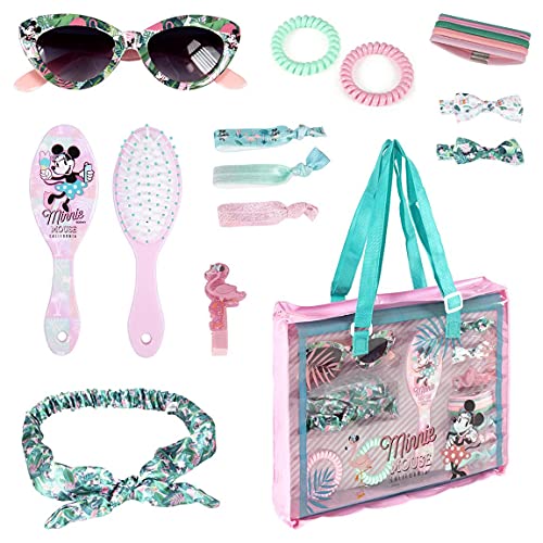 CERDÁ LIFE'S LITTLE MOMENTS 2500001646 Haarschmuck Mädchen und Beauty Set mit Kulturtasche Kinder von Minnie Mouse-Offizielle Disney Lizenz, Mehrfarbig, One Size von CERDÁ LIFE'S LITTLE MOMENTS