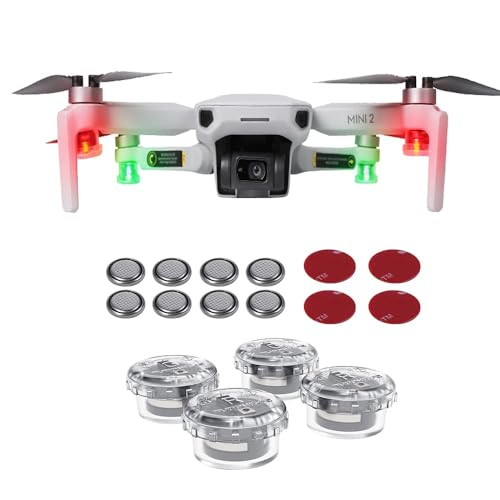 CERFFOOL Nachtflug-Warnleuchte Scheinwerfer Bausatz für DJI NEO Mini Serie Mavic Air FPV Avata Phantom 4ProFIMI X85SE EVOⅡetc Drohnen Zubehör 4 Lichter von CERFFOOL