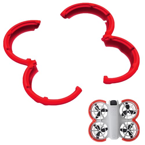 CERFFOOL Propeller Guard Protector für DJI Neo Schützender Stoßstangen-Ring Schnellverschluss Reibungsfest Anti-Kollision für Drohnenzubehör (Rot) von CERFFOOL