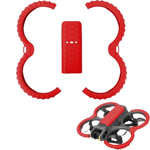 CERFFOOL Propellerschutz Protector und Back Cover Case für DJI Avata 2 Drohne Rückenschutzplatte Bumper Paddle Blade Anti-Crash Anti-Shake Anti-Kratzer Schutzhülle Drohne Zubehör (Rot) von CERFFOOL