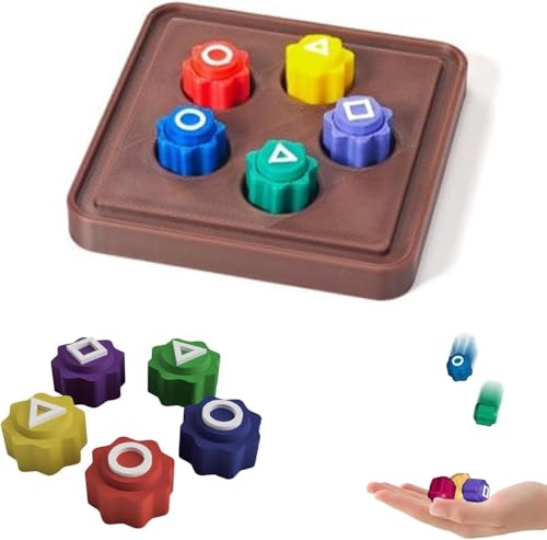 CESGIGO Gonggi-Koreanisches Spiel, Koreanisches Volksspiel-Set, Koreanisches traditionelles Spiel Gonggi Jack Stone Pebbles Set,Gonggi Nori Konggi, Regenbogen-Gonggi, Jacks-Spiel (1 Set with Base) von CESGIGO