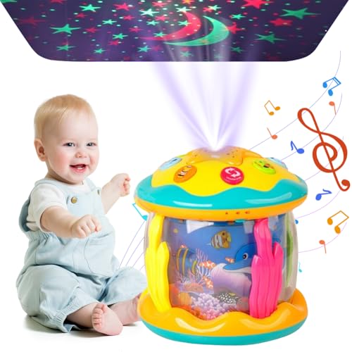 CEWROM Baby Spielzeug ab 1 Jahr, Drehender Projektor mit Licht & Musik, Lernspielzeug für Kleinkinder 6-18 Monate, Musikspielzeug für Jungen & Mädchen, ab 1-2 Jahre von CEWROM