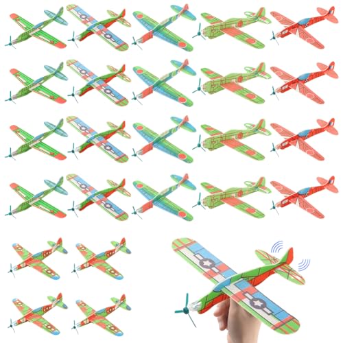 CEWROM Gleitflugzeuge Set, 24 Stück Styroporflieger Flugzeuge Modell, Styroporflugzeuge, Gleitflugzeuge für Kinder, Gleiter Flieger, Styroporflieger, Flieger Wurfgleiter, Mitgebsel Überraschung von CEWROM