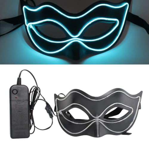 CEWROM Halloween Maske, LED leuchtende Maske mit 3 Beleuchtungsmodi, Damen Herren Halloween Karneval Maske für Kostümspiele Cosplays Feste und Partys von CEWROM