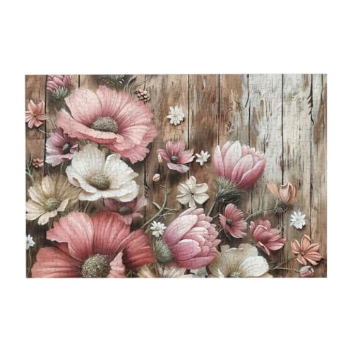 300-teiliges Puzzle mit Blumen auf Holz, für Kinder, anspruchsvolle Familien-Puzzle-Spiele, Puzzle als Wandkunst-Dekor von CFAN