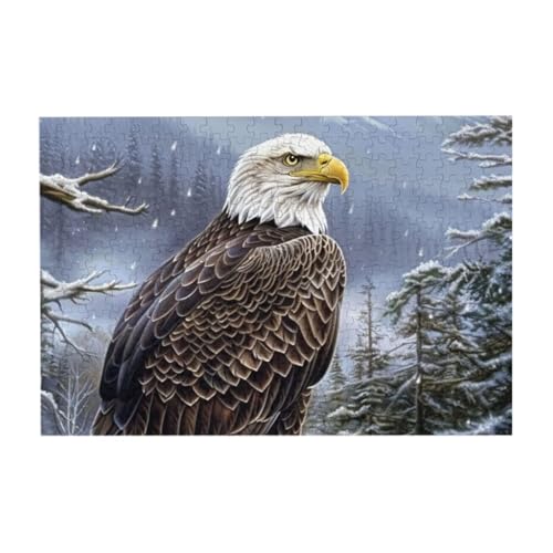 Adler Winterlandschaft 300 Teile Puzzle für Kinder, Familie herausfordernde Puzzle-Spiele Puzzle als Wandkunst Dekor von CFAN