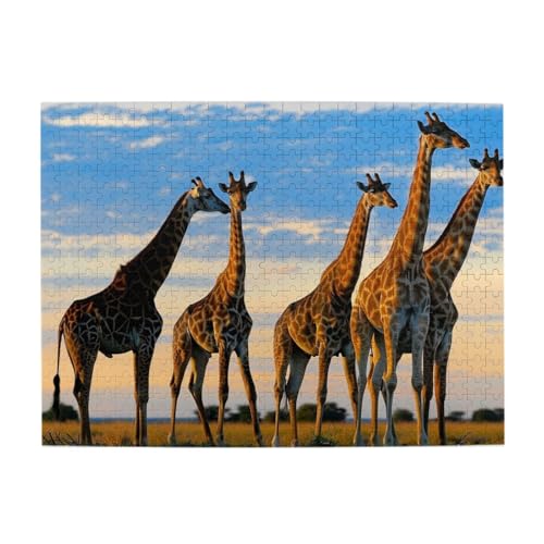 Afrikanische Tier-Giraffe, 500 Teile, herausforderndes Familienspiel, Puzzle, lustiges Puzzle für Erwachsene und Kinder von CFAN