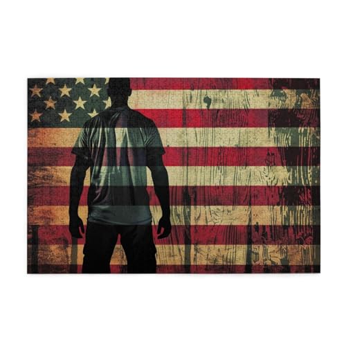 Amerikanische Flagge Poster Puzzles für Erwachsene/Kinder, 1000 Teile Puzzle für Familie, Weihnachten, Geburtstag, Geschenk für Männer Frauen von CFAN