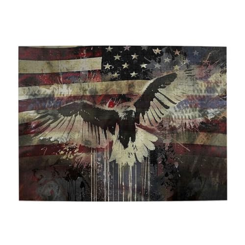 Amerikanische Flagge mit Adler, 500 Teile, herausforderndes Familienspiel, Puzzle, lustiges Puzzle für Erwachsene und Kinder von CFAN