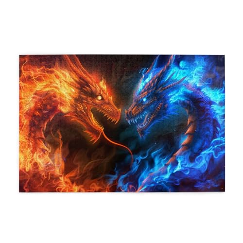 Animal Fire Breathing Dragon Puzzles for Adults/Kids, 1000 Pieces Jigsaw Puzzle for Family Christmas Birthday, Gift for Men Women von CFAN