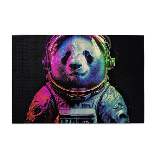 Astronaut Panda Bär Puzzles für Erwachsene/Kinder, 1000 Teile Puzzle für Familie Weihnachten Geburtstag, Geschenk für Männer Frauen von CFAN