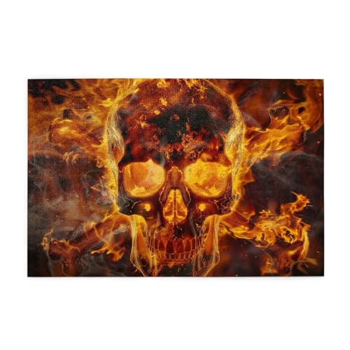 Fire Burning Skull Puzzles for Adults/Kids, 1000 Pieces Jigsaw Puzzle for Family Christmas Birthday, Gift for Men Women von CFAN