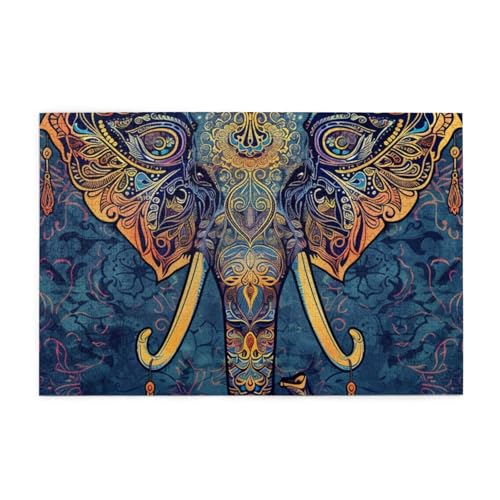 Floral Elephant Head Puzzles for Adults/Kids, 1000 Pieces Jigsaw Puzzle for Family Christmas Birthday, Gift for Men Women von CFAN