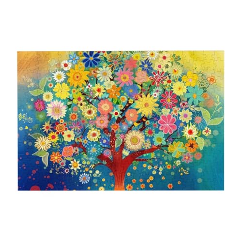 Floral Tree 300 Teile Holzpuzzles, Herausforderung Puzzle Kreatives Geschenk für Jugendliche und Erwachsene von CFAN