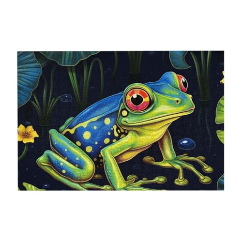 Froggy in Pond 300 Teile Puzzle für Kinder, Familie herausfordernde Puzzle-Spiele Puzzle als Wandkunst Dekor von CFAN