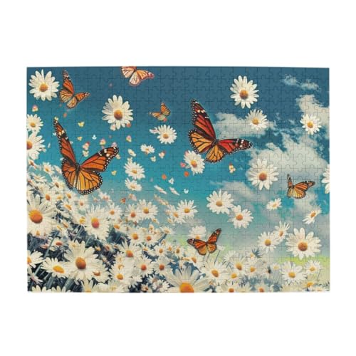 Gänseblümchen und fliegende Schmetterlinge, 500 Teile, Puzzle für Erwachsene und Kinder, stabile Teile, herausforderndes Familienspiel, tolle Geschenkidee von CFAN