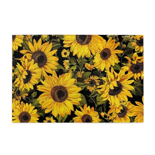 Gelbe Sonnenblumen-Puzzles für Erwachsene/Kinder, 1000 Teile Puzzle für Familie, Weihnachten, Geburtstag, Geschenk für Männer und Frauen von CFAN